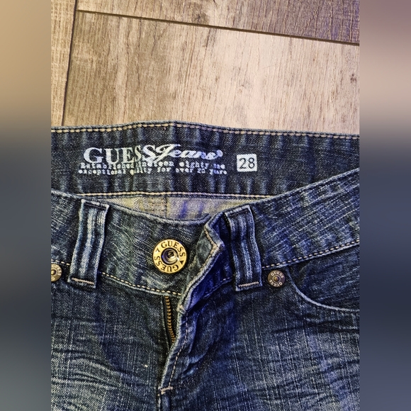 Guess Dark Blue Jean Shorts Stretch 28 - Picture 2 of 7